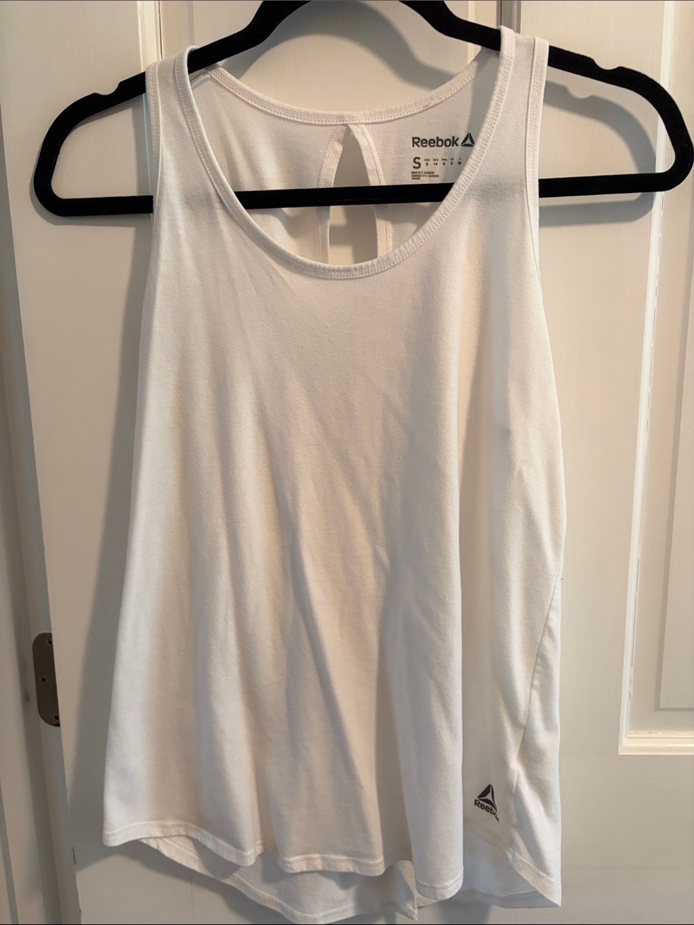 Reebok White Scoop Neck Athletic Tank Top